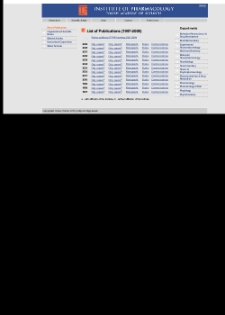 List of Publications (1997-2009) - Institute of Pharmacology. Polish Academy of Sciences