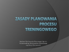 Zasady planowania procesu treningowego