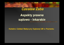 Aspekty prawne sądowo-lekarskie