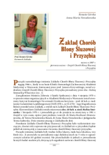 Zakład Chorób Błony Śluzowej i Przyzębia - Warszawski Uniwersytet Medyczny