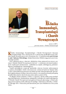 Klinika Immunologii, Transplantologii i Chorób Wewnętrznych - Warszawski Uniwersytet Medyczny