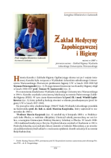 Zakład Medycyny Zapobiegawczej i Higieny - Warszawski Uniwersytet Medyczny