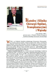 Katedra i Klinika Chirurgii Ogólnej, Transplantacyjnej i Wątroby - Warszawski Uniwersytet Medyczny