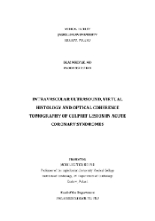 Ocena w ultrasonografii wewnątrznaczyniowej, wirtualnej histologii i optycznej tomografii koherencyjnej zmian odpowiedzialnych za ostry zespół wieńcowy