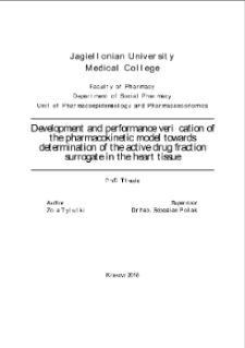 Opracowanie farmakokinetycznego modelu serca służącego do wyznaczania surogatu frakcji aktywnej leku