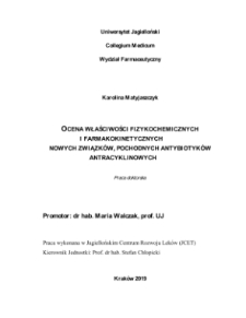 Evaluation of physicochemical properties and pharmacokinetics of new compounds, derivatives of anthracycline antibiotics