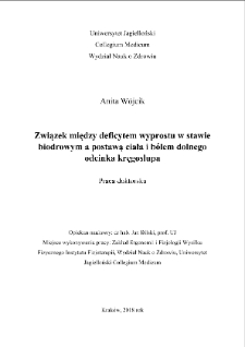 Związek między deficytem wyprostu w stawie biodrowym a postawą ciała i bólem dolnego odcinka kręgosłupa