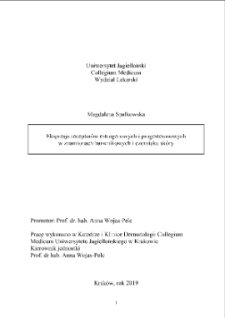 Ekspresja receptorów estrogenowych i progesteronowych w znamionach barwnikowych i czerniaku skóry