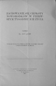 Zachowanie się ciepłoty noworodków w pierwszym tygodniu ich życia