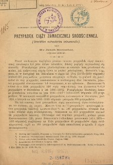 Przypadek ciąży zamacicznej śródściennej (Graviditas extrauterina intramuralis)