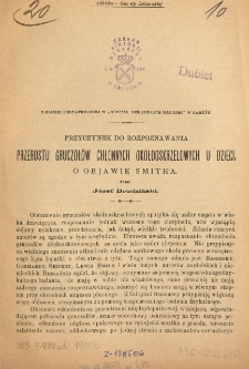 Przyczynek do rozpoznawania przerostu gruczołów chłonnych okołooskrzelowych u dzieci : o objawie Smith'a