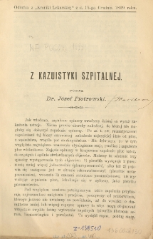 Z kazuistyki szpitalnej