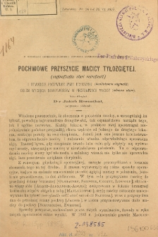 Pochwowe przyszycie macicy tyłozgiętej (vaginofixatio uteri retroflecti) i otwarcie pochwowe jamy brzusznej (koeliotomia vaginalis) celem wycięcia nowotworów w przydatkach macicy (adnexa uteri)