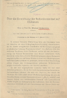 Über die Einwirkung der Reductionsmittel auf Cholsäure