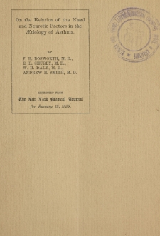 On the relation of the nasal and neurotic factors in the ætiology of asthma