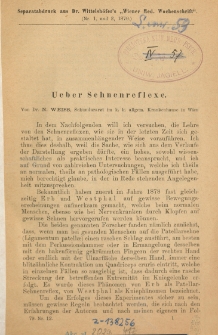 Ueber Sehnenreflexe
