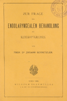 Zur Frage der endolaryngealen Behandlung des Kehlkopfkrebses