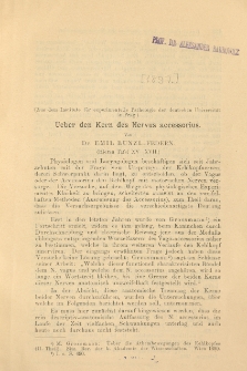 Ueber den Kern des Nervus accessorius