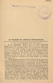 Zur Kasuistik der selteneren Selbstmordarten
