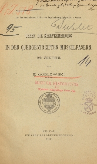 Ueber die Kernvermehrung in den quergestreiften Muskelfasern der Wirbelthiere