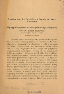 86 przypadków gośćca stawowego leczonego antipyrinem