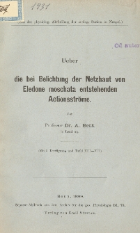 Ueber die bei Belichtung der Netzhaut von Eledone moschata entstehenden Actionsströme