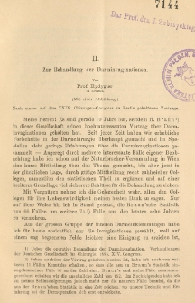 Zur Behandlung der Darminvaginationen